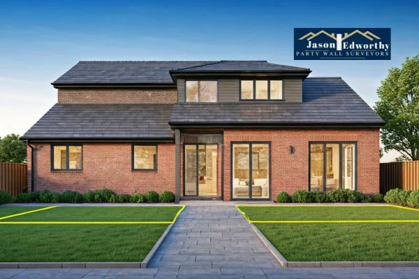 Home extension focusing on boundary line Leicester Forest East