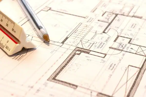 Image of architect Leicester Forest East drawings